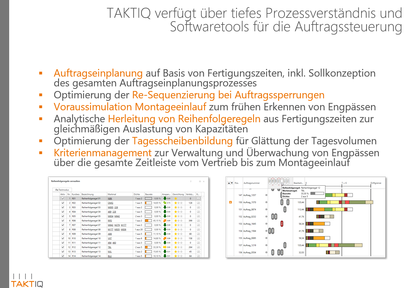 Sequenzierung TAKTIQ GmbH & Co. KG