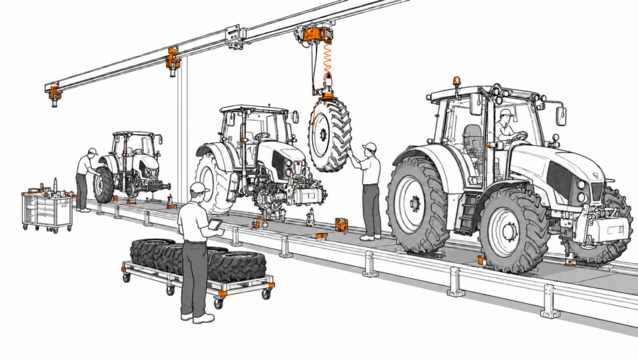 Produktion von Landmaschinen, Traktoren und Erntetechnik